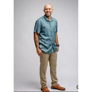 NWT Kamea Designs Men's Boho Māmane Button Down Short Sleeve Collared Shirt XL